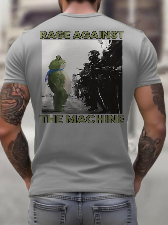Men's Frog Against The Machine Printed T-shirt