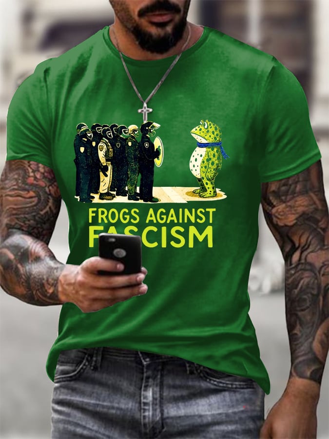Men's  Resist Frog Printed Casual T-shirt