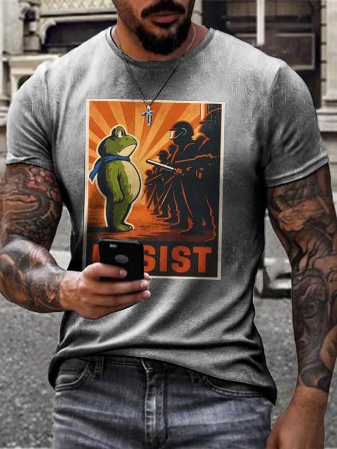 Men's Resist Frog Printed T-shirt