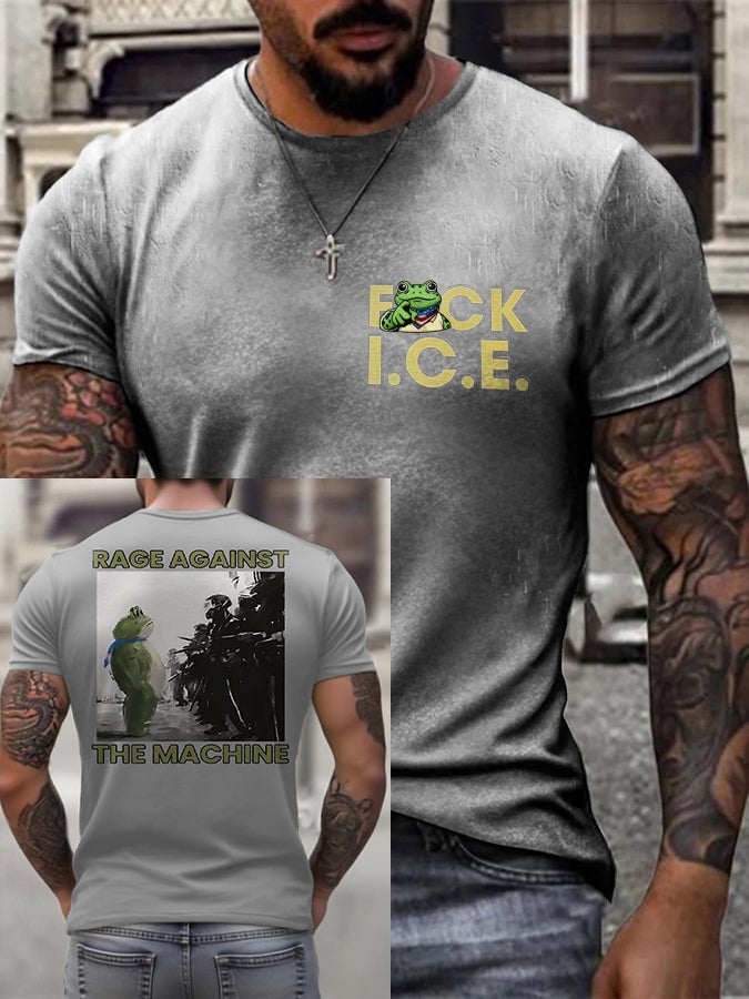 Men's Frog Against The Machine Printed T-shirt