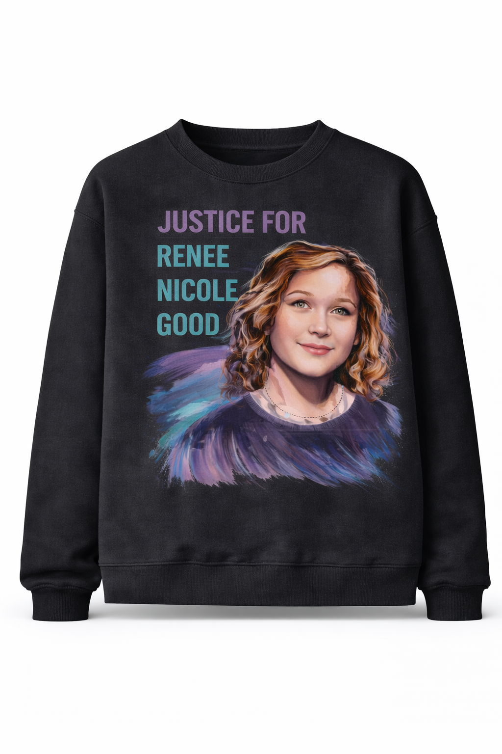 Justice for Renee Nicole Good Portrait Memorial Sweatshirt – Casual Round Neck Regular Fit Top
