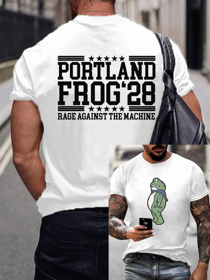 Men's FDT Portland Frog Protest Rage Against The Machine Print T-Shirt