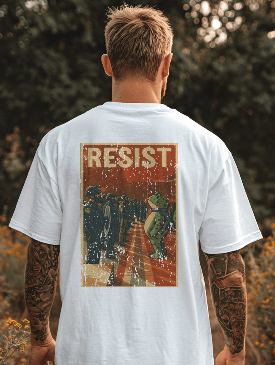 Unisex 100% Cotton "Frogs Against Portland Frog" Print T-shirt