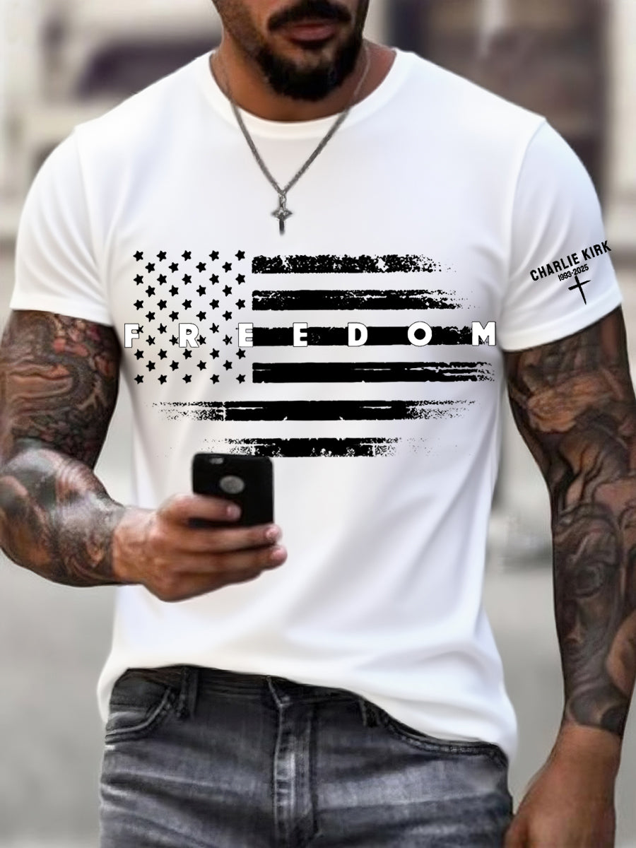 Men's Freedom USA Flag Print Tee