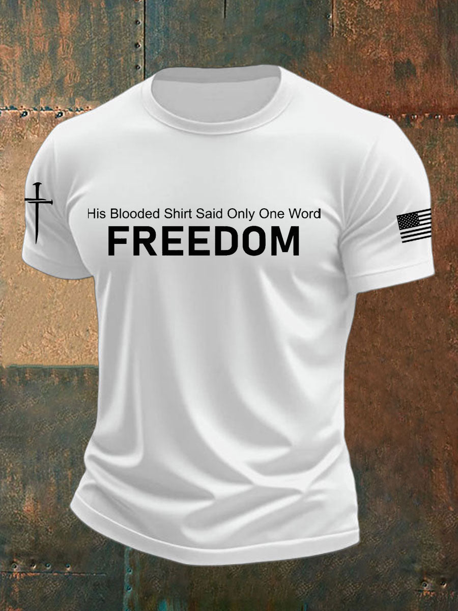 Men's Charlie Kirk  Freedom Printed imitation cotton short-sleeved T-shirt
