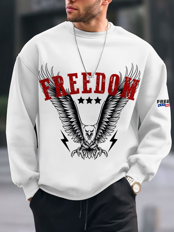 Men's Charlie Kirk Freedom Printed Round Neck Long Sleeved Sweatshirt